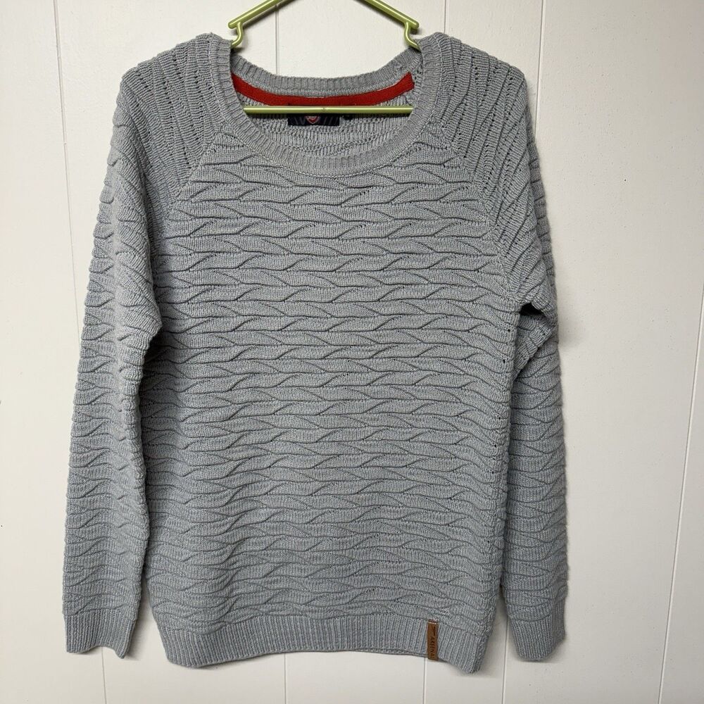 Arsenal Gray Textured Crewneck Sweater 100% Acrylic Women Size 16 GUC